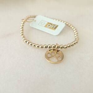 🐶Enewton egirl classic gold 3mm bead bracelet PAW PRINT DISC🐶